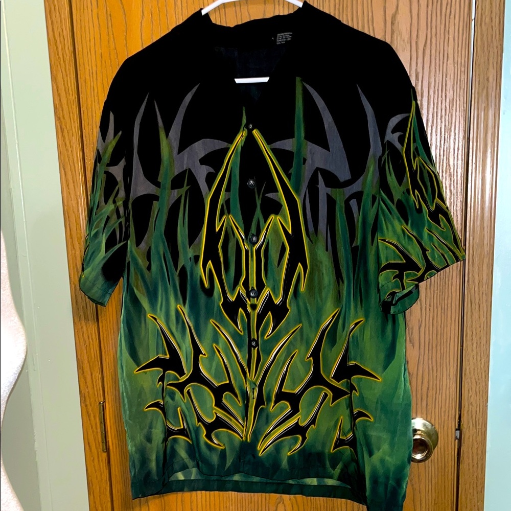 ODO Black and Green Graphic Men's Shirt
